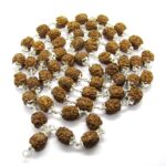 3 Mukhi Indonesian Rudraksha Mala 54 Beads In Silver (9mm-11mm)