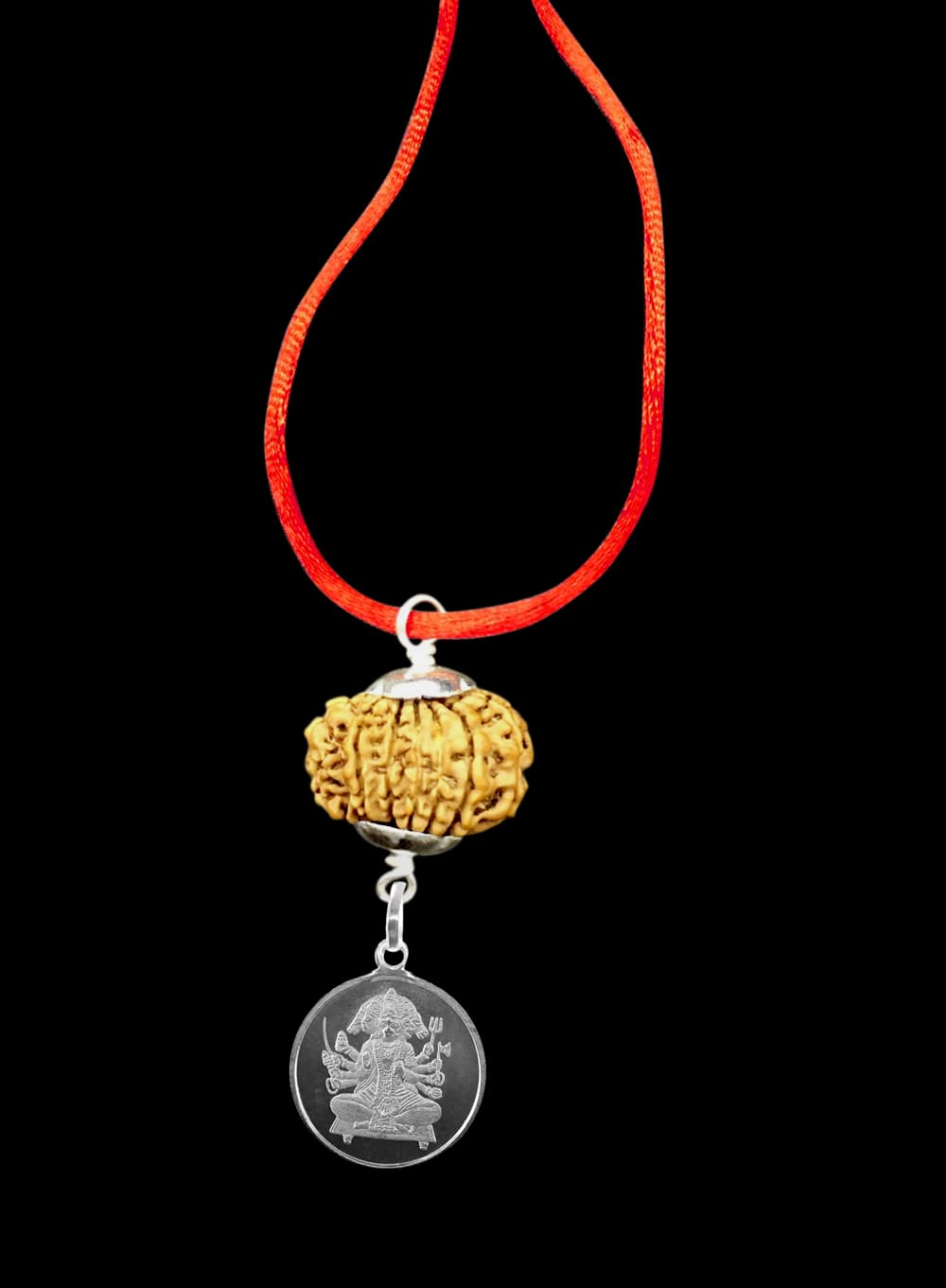front_4.jpg Lord Hanuman Kavach 14 Mukhi Rudraksha With Silver Yantra - Image 1